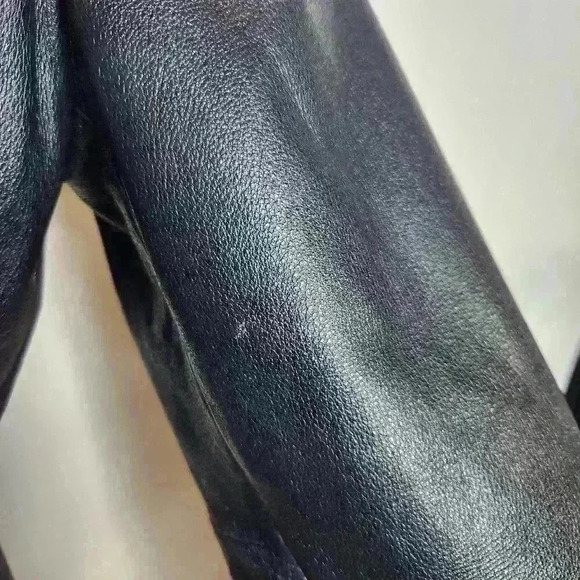 Jacqueline Ferrar vintage 100% leather black jacket size petite small - Picture 5 of 10